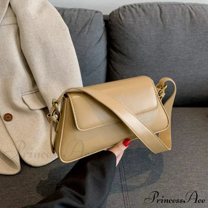 Vintage Strong Faux Leather Winter Shoulder Bag Khaki shoulder-250126