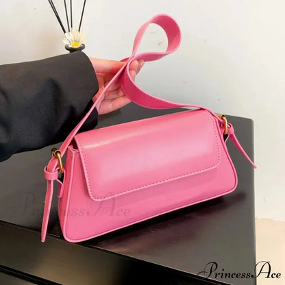 Vintage Strong Faux Leather Winter Shoulder Bag Pink shoulder-250126