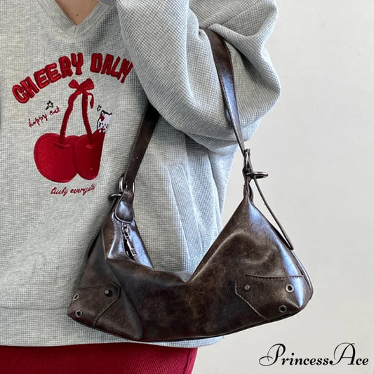 Vintage Synthetic Leather 2000s Shoulder Purse shoulder-250126