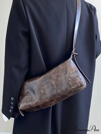 Vintage Synthetic Leather 2000s Shoulder Purse shoulder-250126