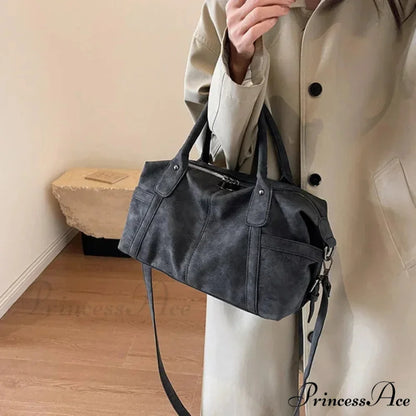 Vintage Synthetic Leather Shoulder Tote Large Capacity Crossbody Purse handbag-250126