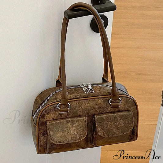 Vintage Twin Pockets Petite Shoulder Bag shoulder-250126