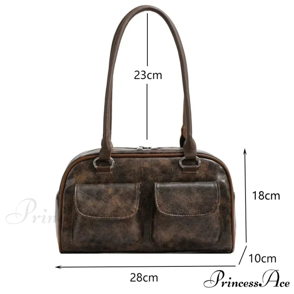 Vintage Twin Pockets Petite Shoulder Bag shoulder-250126