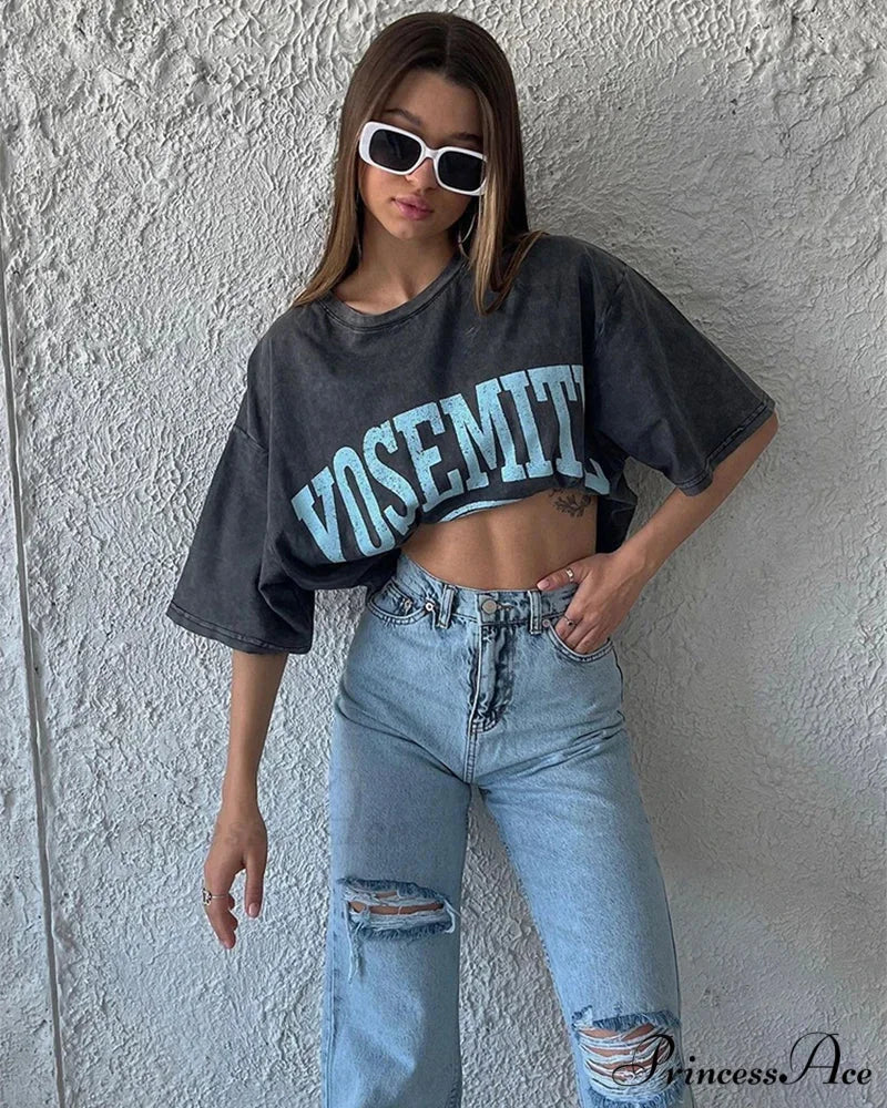 Vintage Washed Pattern High-End Retro T-shirt Black12 / L t-shirt-250223