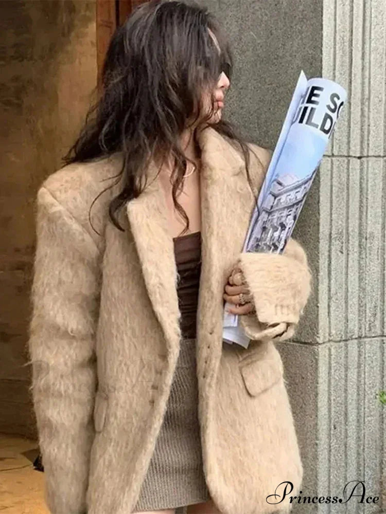 Vintage Wool Button Collar Overcoat overcoats-241228