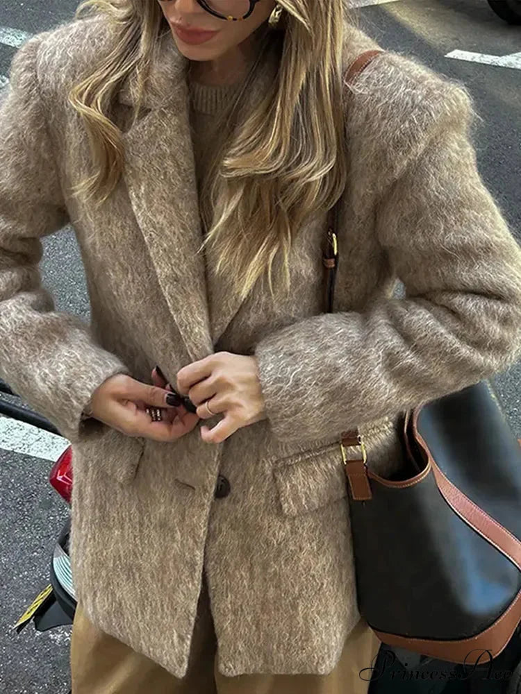 Vintage Wool Button Collar Overcoat overcoats-241228