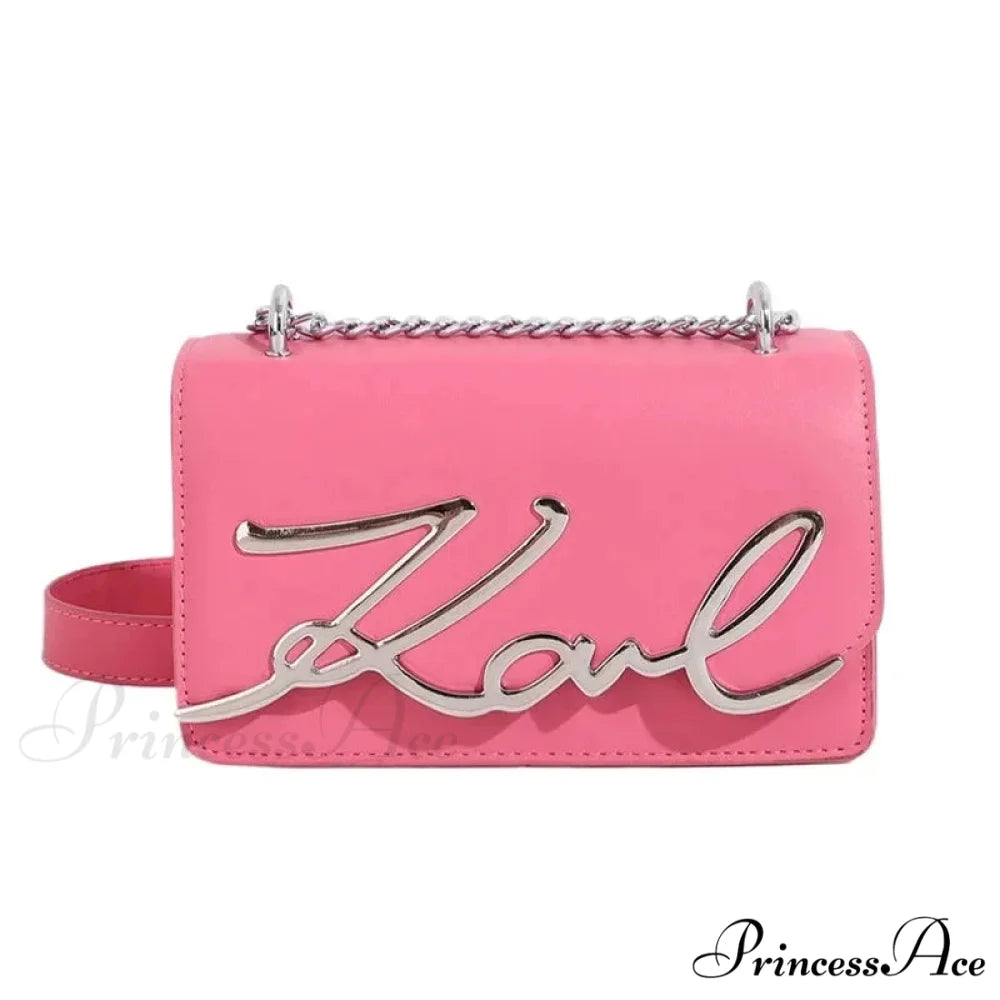 Vintage Zip Square Shoulder Tote Bag Pink shoulder-250126