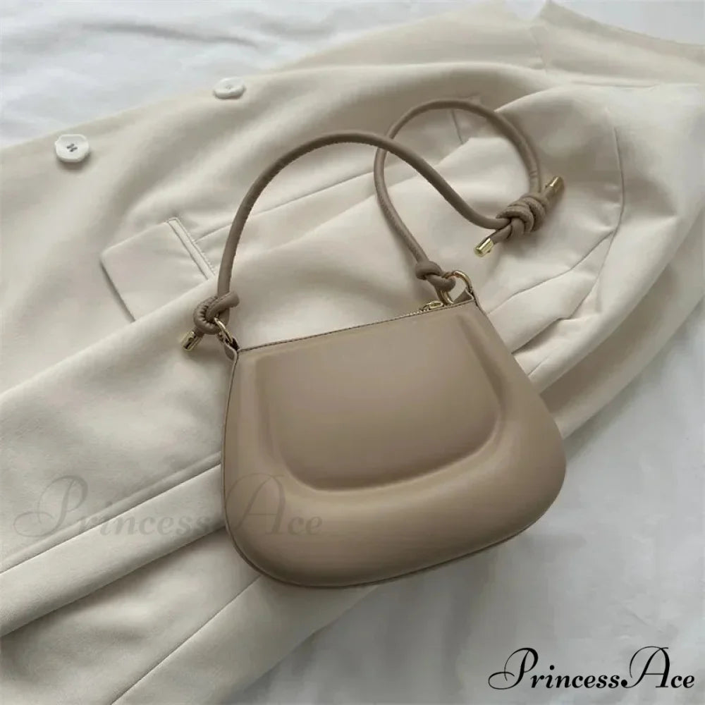 Violet Vintage Faux Leather Crossbody Shoulder Bag Khaki / 20x6x15cm shoulder-250126