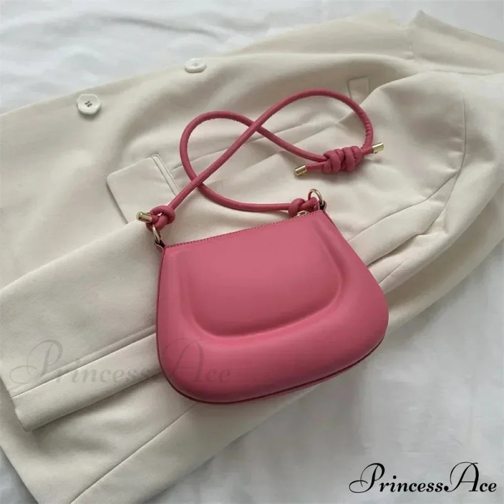 Violet Vintage Faux Leather Crossbody Shoulder Bag Pink / 20x6x15cm shoulder-250126
