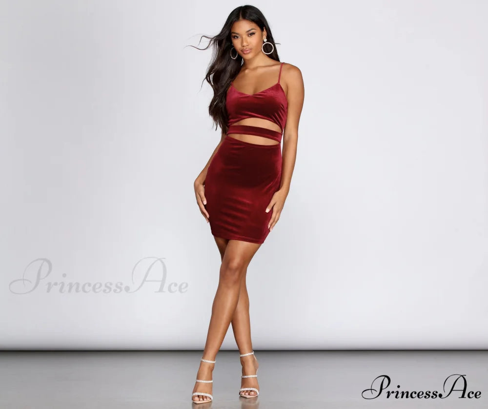 Visions Of Stylish Velvet Mini Dress