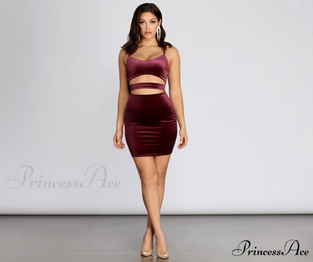Visions Of Stylish Velvet Mini Dress