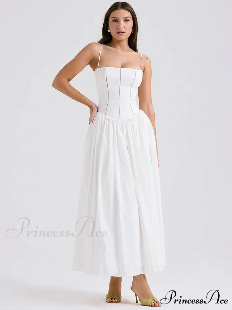 Waist Encircle Sophisticated A-line Holiday Dress vacationdress-250223