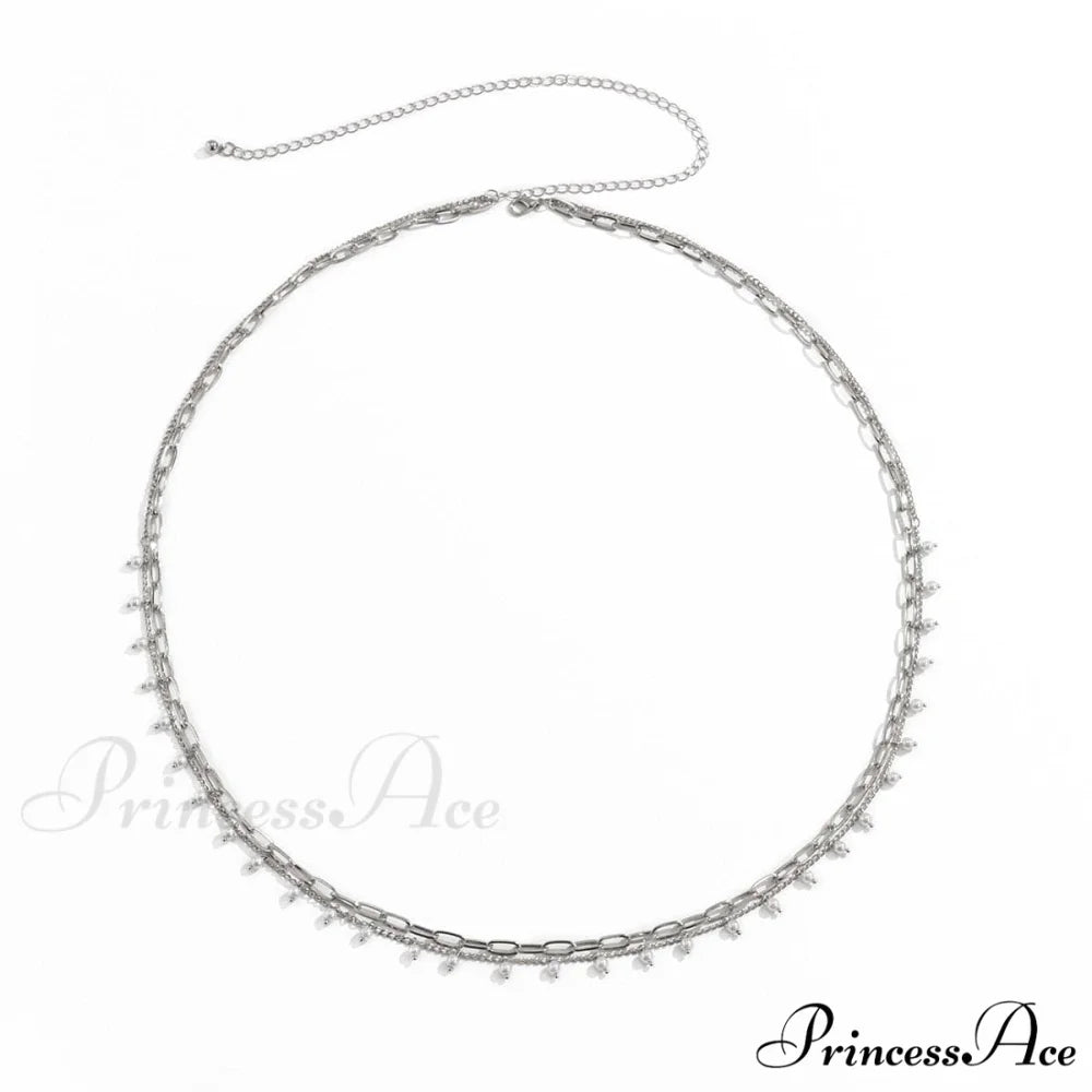Waist Layered Pearl Faux Chain