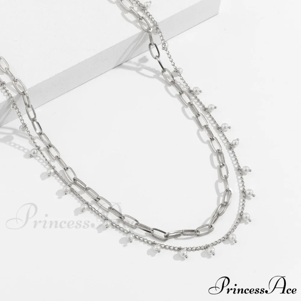 Waist Layered Pearl Faux Chain