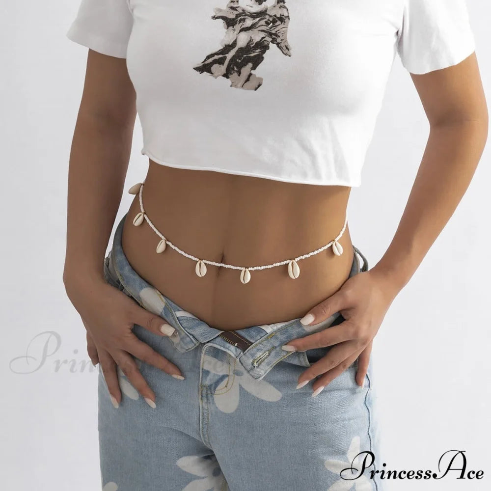 waist Seashell with pendant chain beads