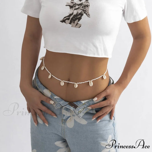 waist Seashell with pendant chain beads