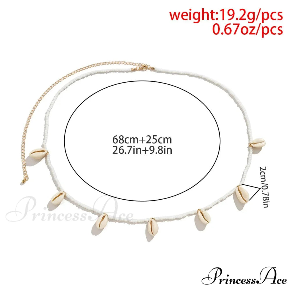 waist Seashell with pendant chain beads