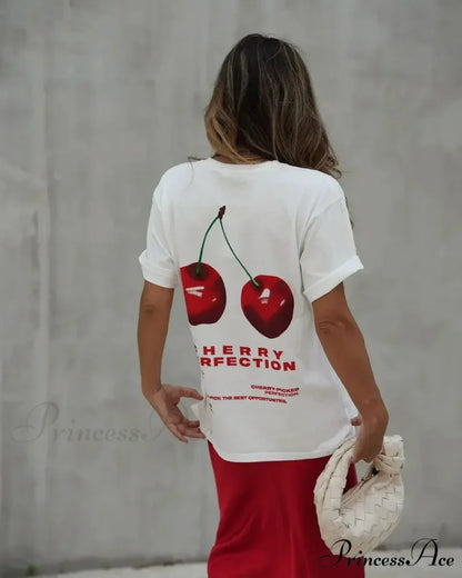 Warm Cherry Visual T-shirt t-shirt-250223