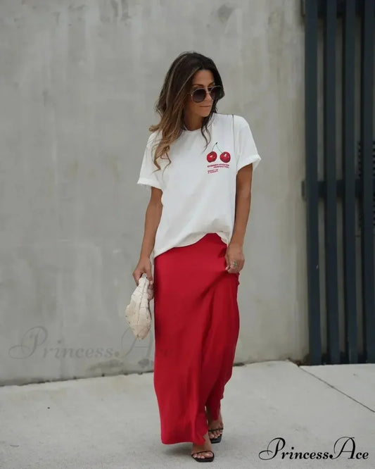 Warm Cherry Visual T-shirt t-shirt-250223