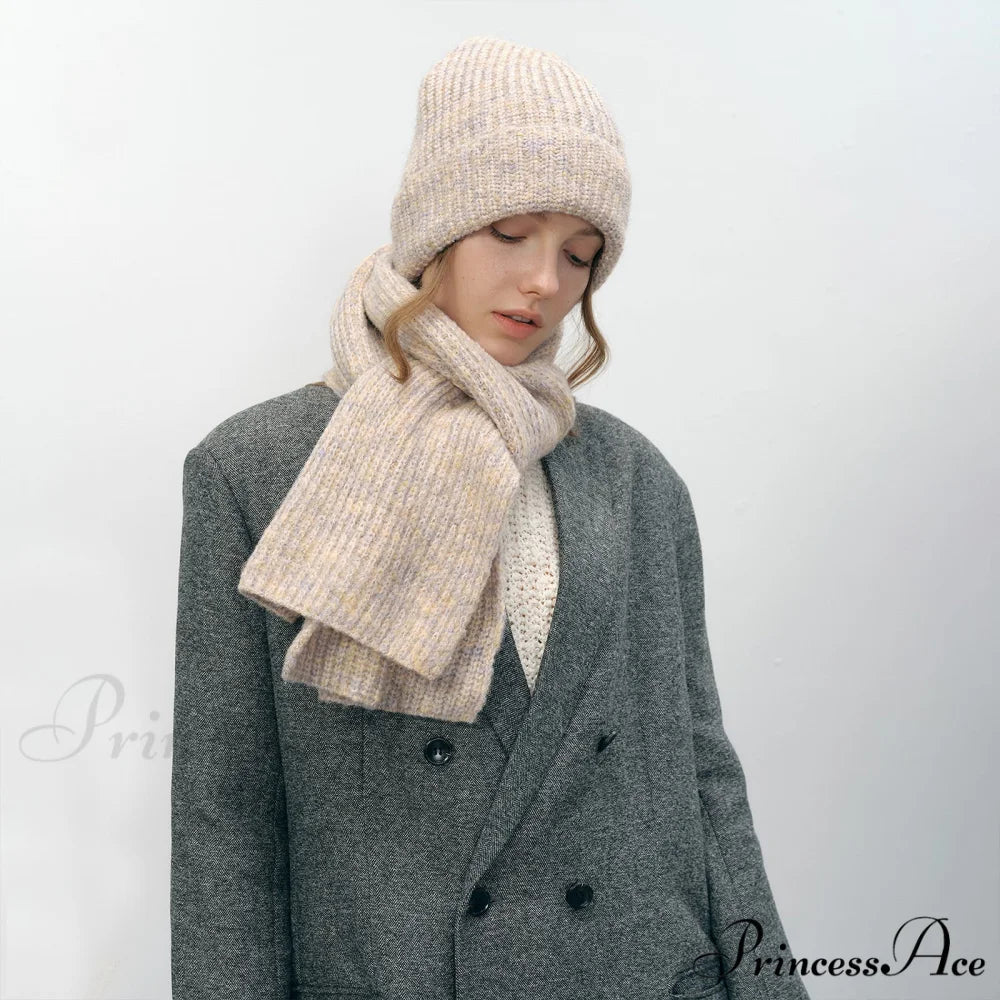 Warm Fashionable Cozy Elegant Multi-color Gradient Thick Comfortable Scarf White