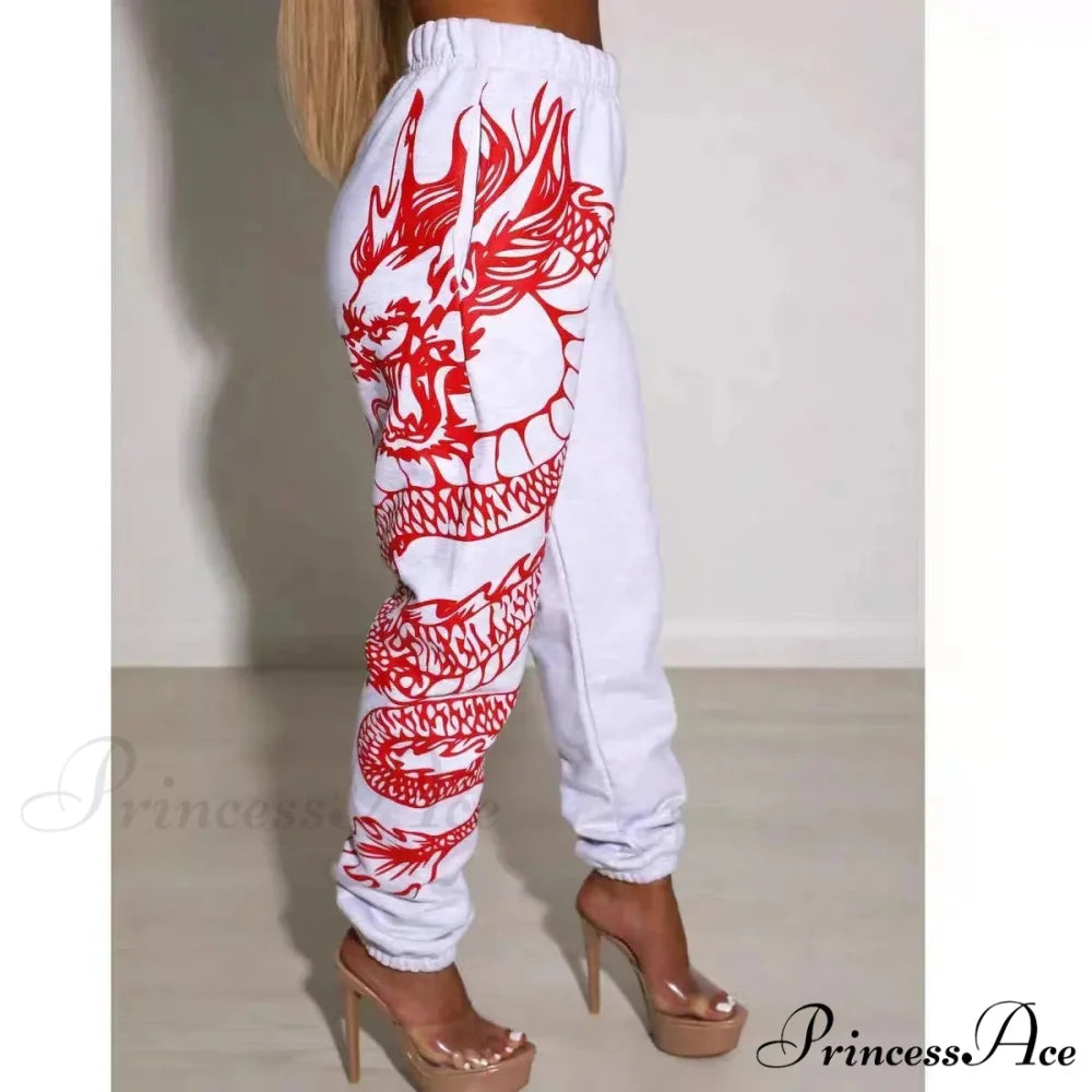 Warm Graphic Tall Waist Jogger Trousers pants-241228