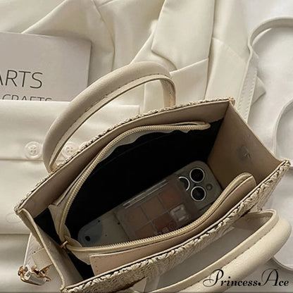 Warm New Blossom Woven Crossbody Purse handbag-250126
