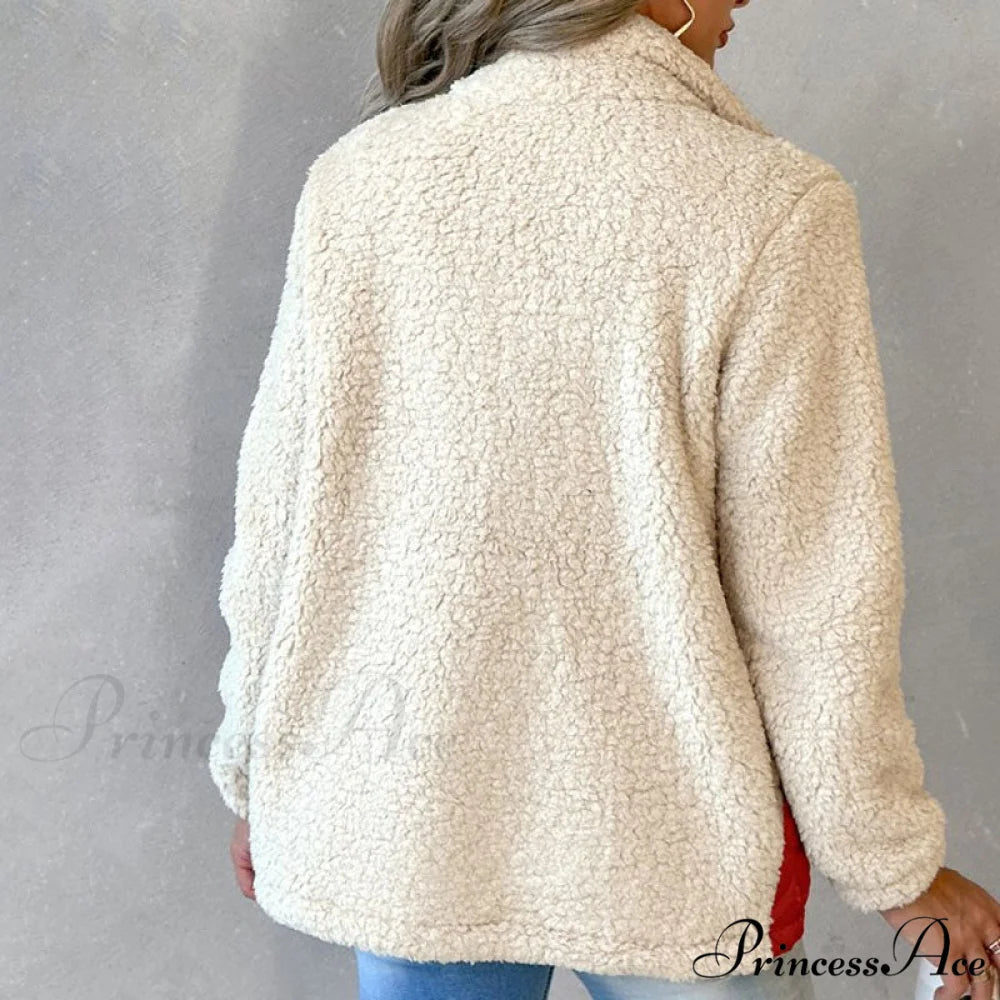 Warm Plush Patchwork Coat