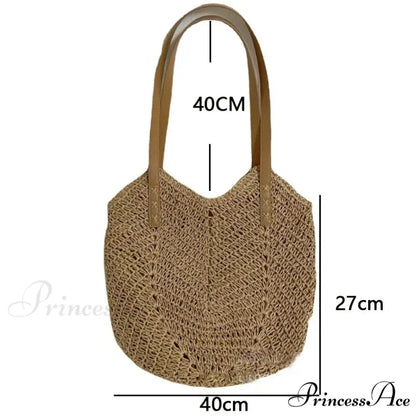 Warm Straw Wicker Knitted Shoulder Bag shoulder-250126