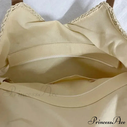 Warm Straw Wicker Knitted Shoulder Bag shoulder-250126