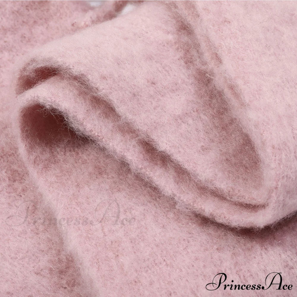 Warm Thick Cozy Elegant Stylish Chunky Soft Trendy Scarf Watermelon Red / 175cm以上