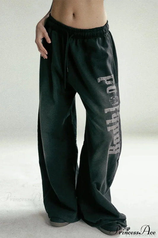 Washed Loose Wide-Leg Casual Pants