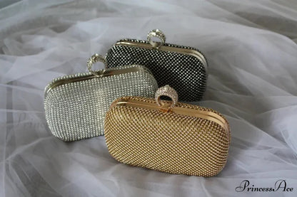 Wedding Sparkling Golden Evening Clutch Wristlet wristlet-250126