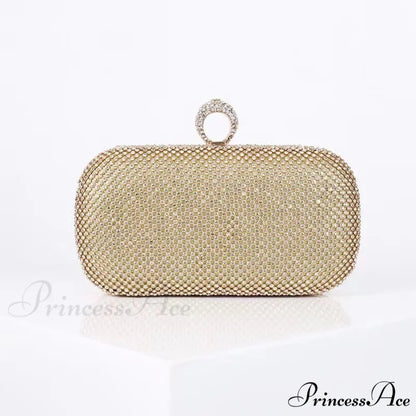 Wedding Sparkling Golden Evening Clutch Wristlet M / Gold wristlet-250126