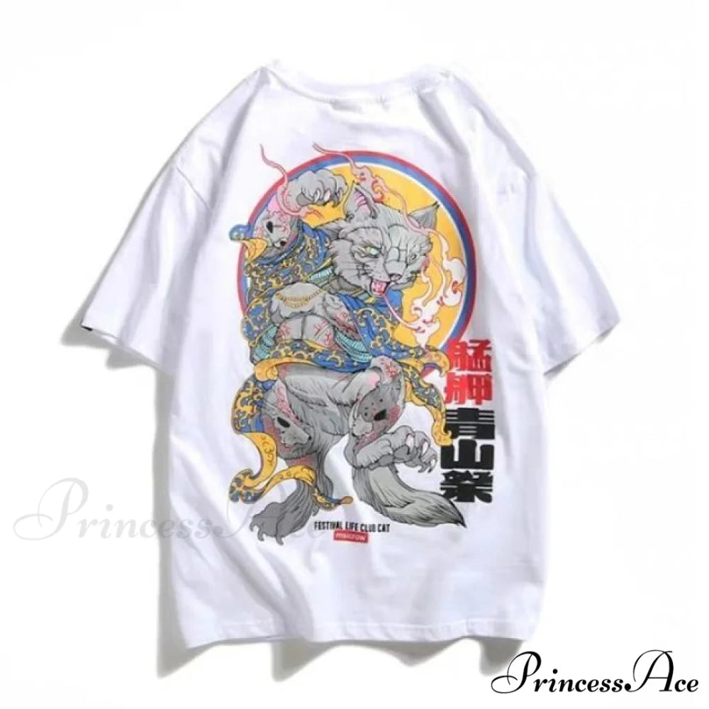 White Cartoon Female Kawaii Tops Tee white 5 / M