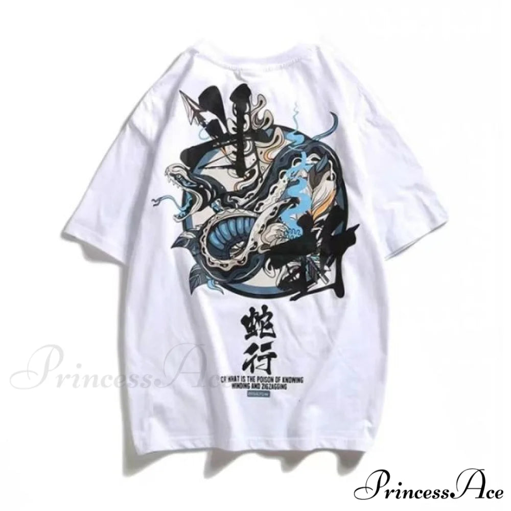 White Cartoon Female Kawaii Tops Tee white 7 / M