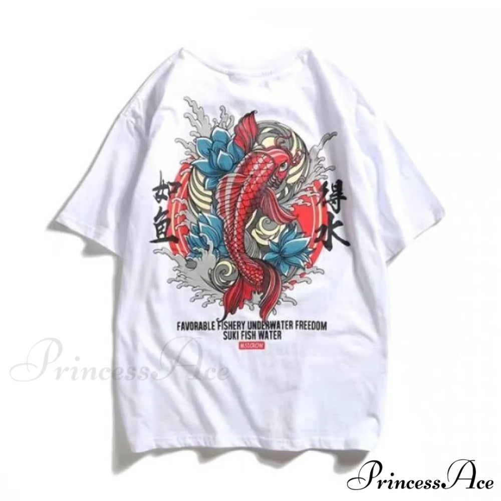 White Cartoon Female Kawaii Tops Tee white 9 / M