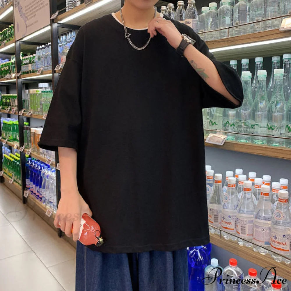 White Cartoon Female Kawaii Tops Tee black 6 / M