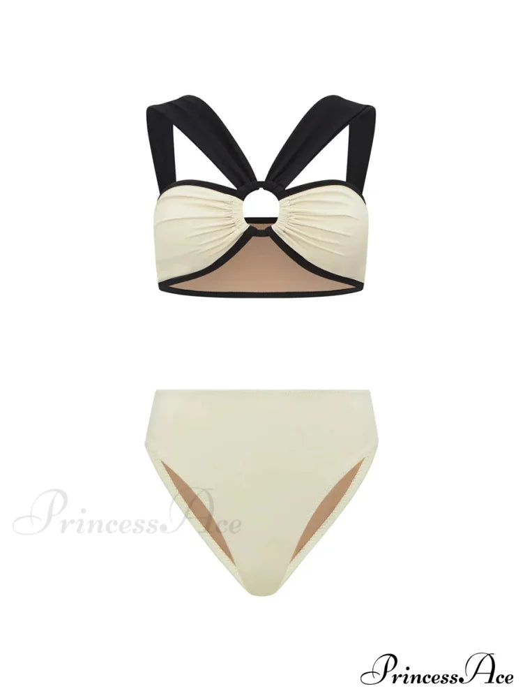 White Cut-out Fashionable Swimsuit One Piece onepiece-250223
