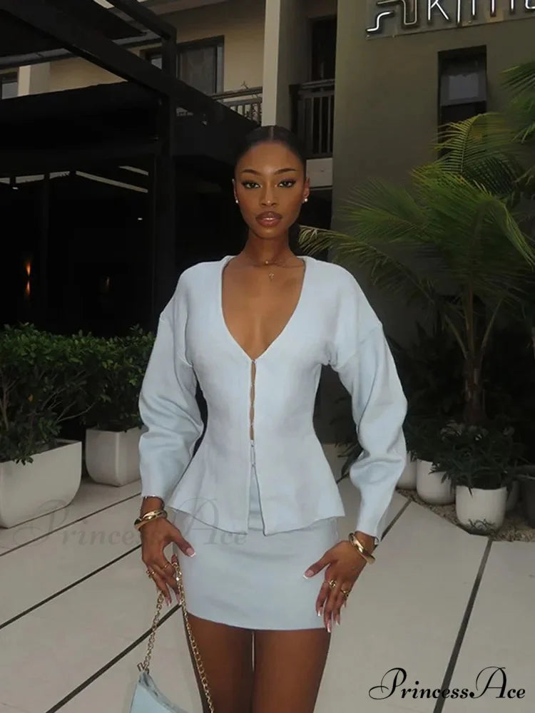 White Deep-neck Woolen Overcoat white Suit / S coats-241228