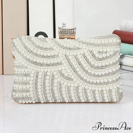 White Diamond Marriage Evening Clutch Wristlet wristlet-250126