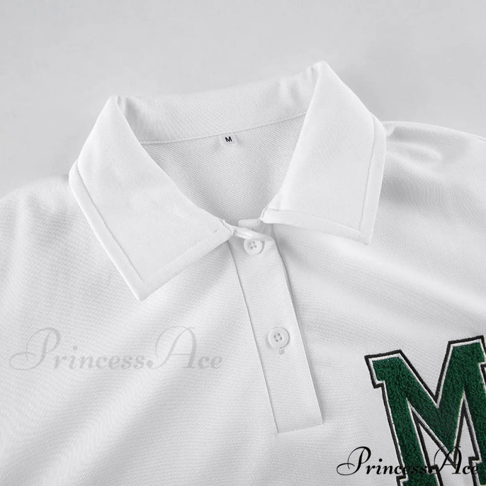 White Loose Letter Print T-shirt