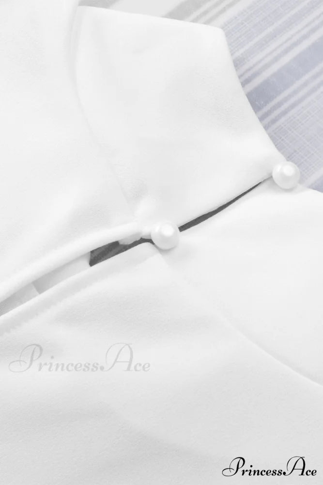 White Mock Sleeveless Solid Neck Top