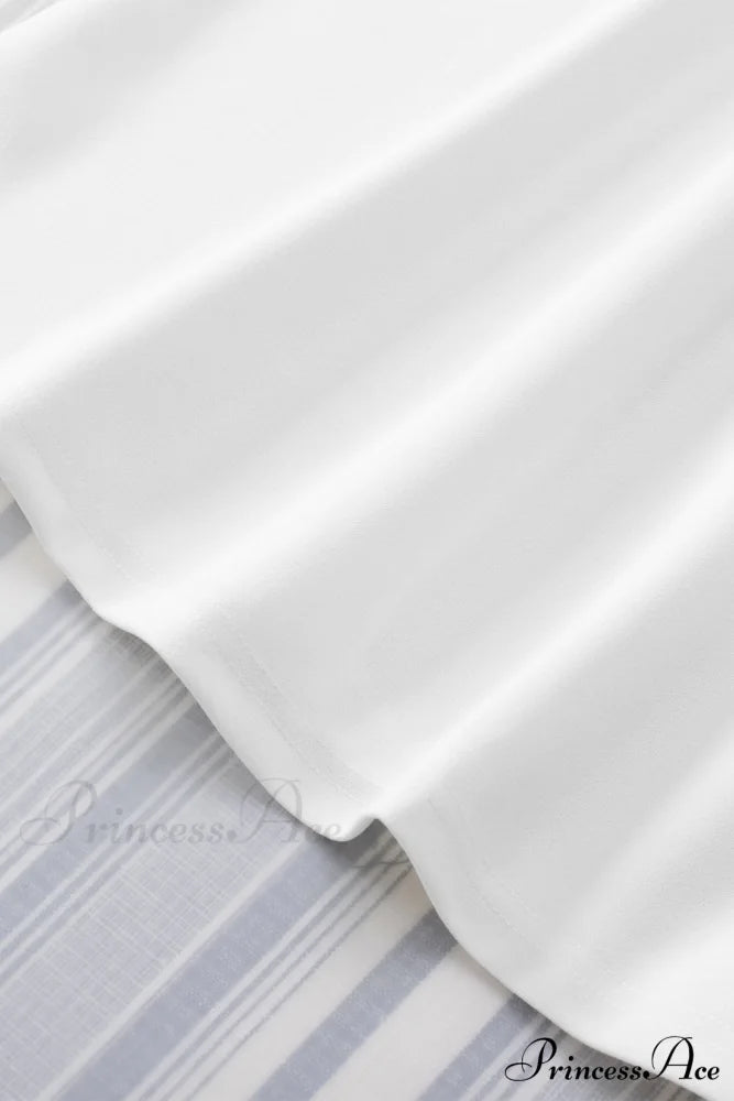 White Mock Sleeveless Solid Neck Top