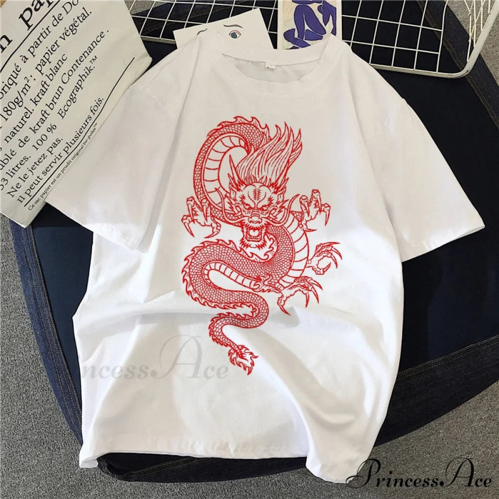 White Print Short O Neck T-shirts