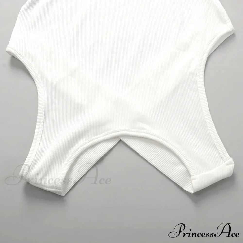 White Sleeveless Backless Streetwear Clubwear Aesthetic Elegant Party Bodycon Dress