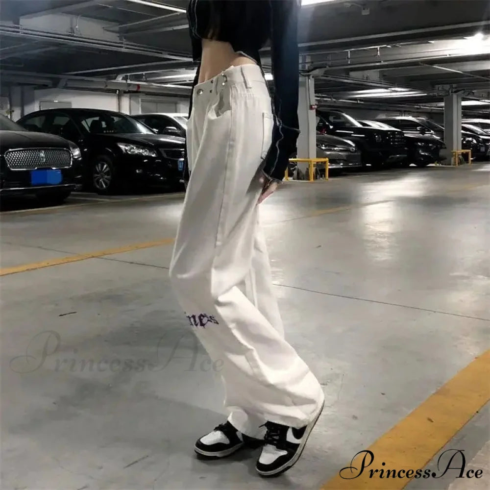 White Tall Waist Urban Pants pants-241228
