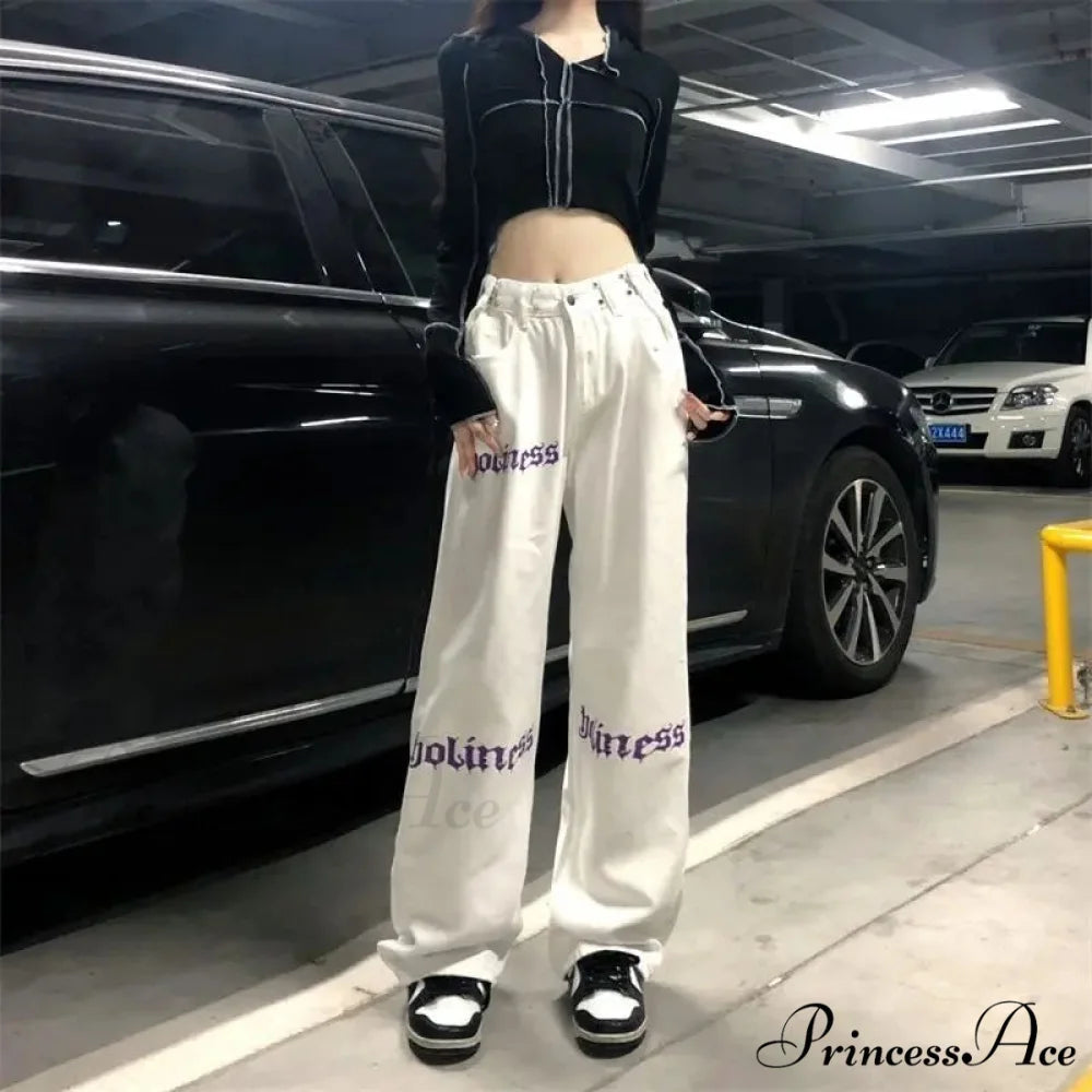 White Tall Waist Urban Pants pants-241228