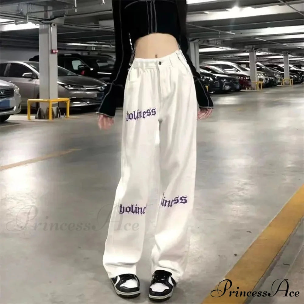 White Tall Waist Urban Pants pants-241228