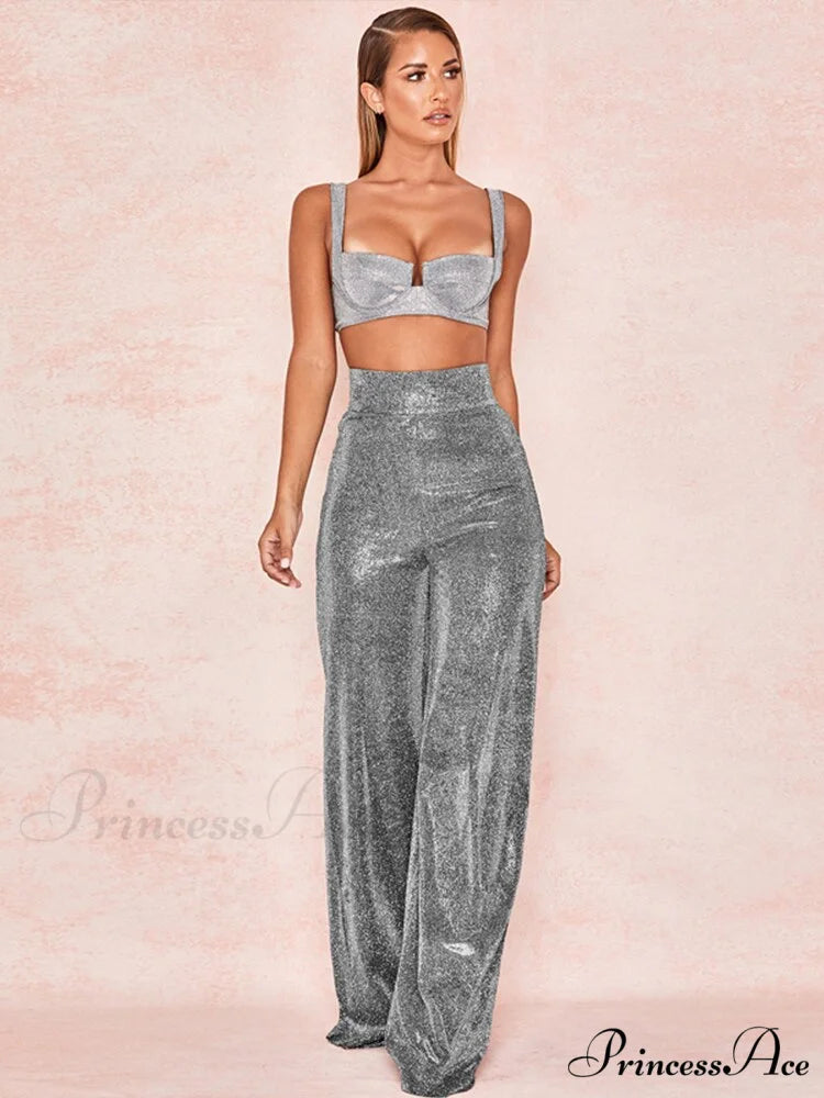 Wide Flare Leg Zipper Pants