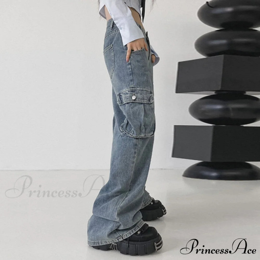 Wide Leg High Waist Straight Trousers Overalls